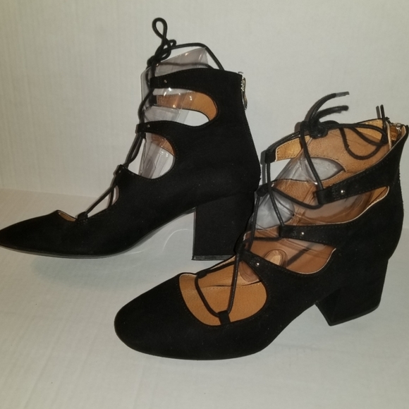 H&M Block Heel Lace Up Ballet Shoes Size 9.5 - Picture 2 of 11